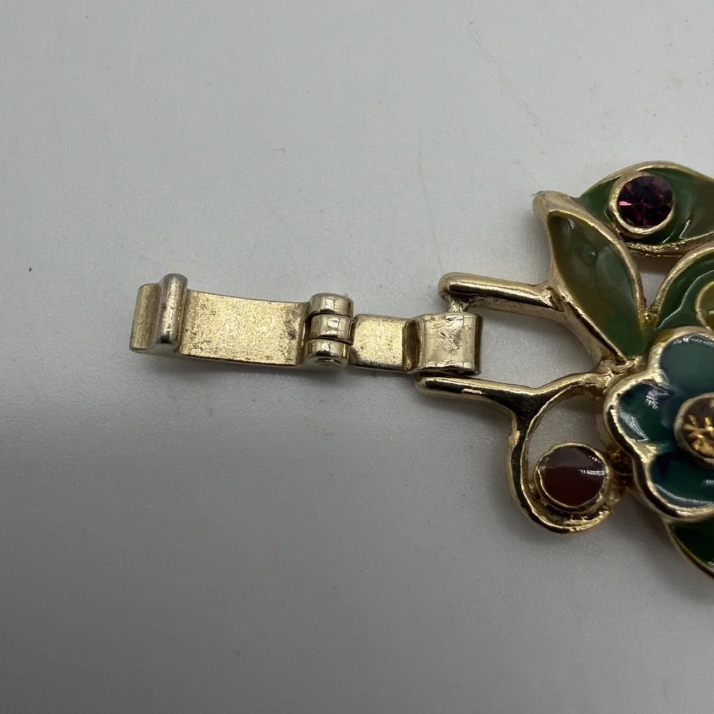 VINTAGE COSTUME JEWELLERY MONET GOLDTONE LEAF BRACELET